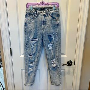 WOMEN’S SZ 6 WILD FABLE HIGHEST RISE DISTRESSED MEDIUM WASH RELAXED FIT JEANS